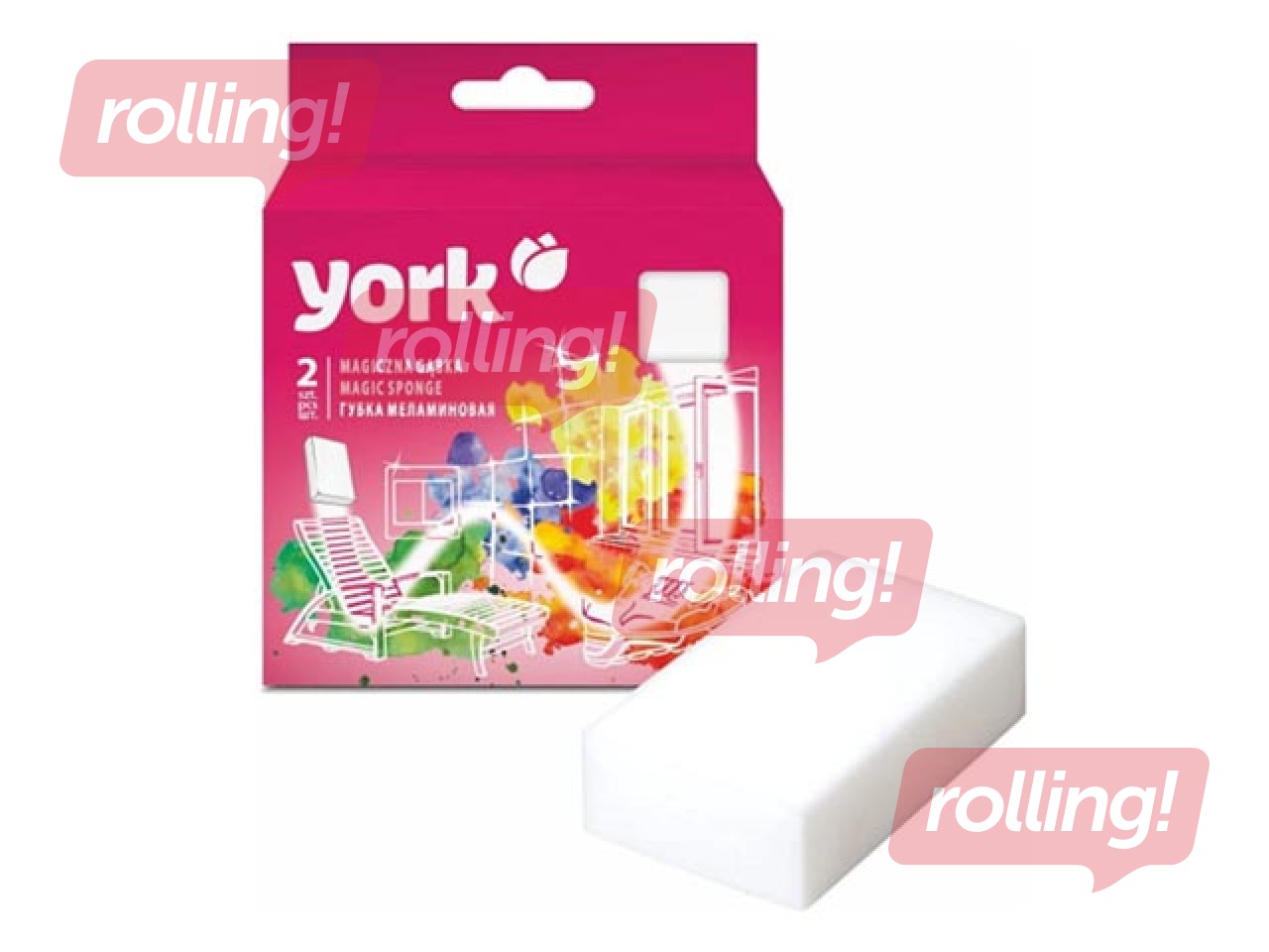 Melamine sponge York, 12×6.5cm, 2 pcs