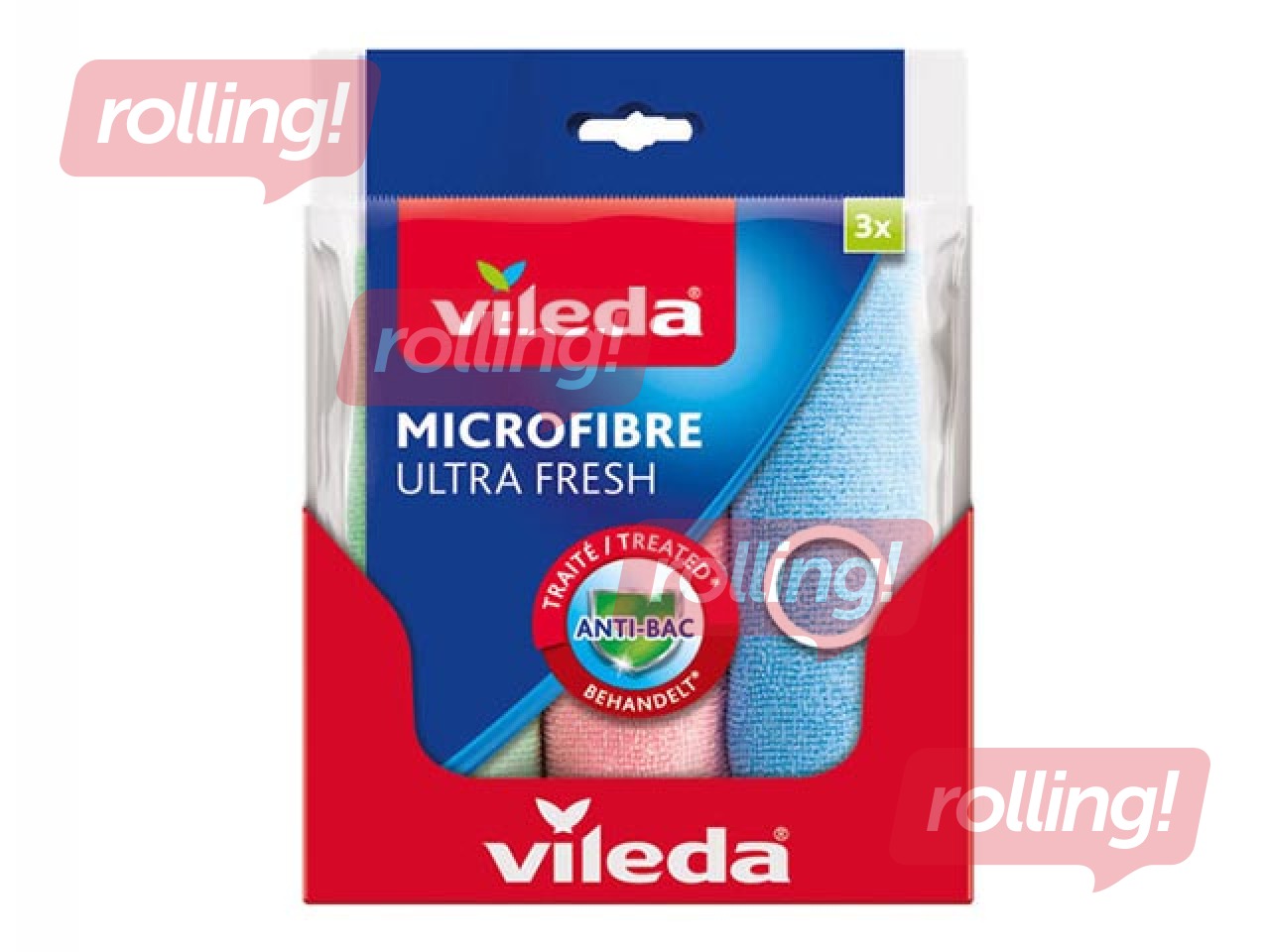 Mikrošķiedras drāna Vileda Ultra Fresh, 3 gab.