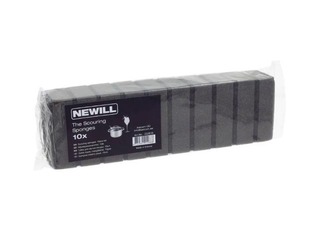 Губки для мытья посуды Newill, черные, 8x5см, 10 шт.