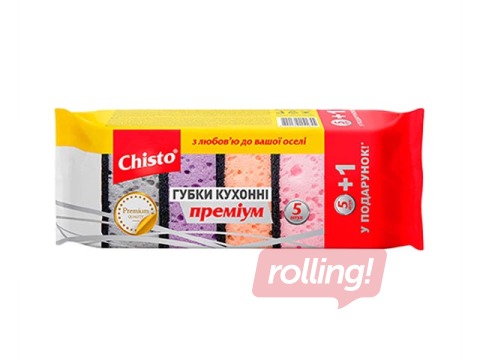 Губки для мытья посуды Chisto, Premium, 100x65x45мм, 6 шт.