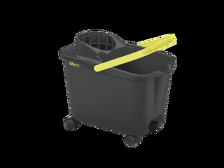 Ristkülikukujuline Mery, ämber mopipressiga, ratastel, hall, 14L