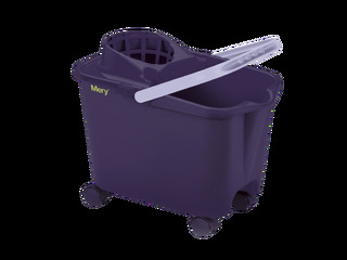 Ведро Mery прямоугольное с отжимом для мопа, на колесах, фиолетовое, 14л