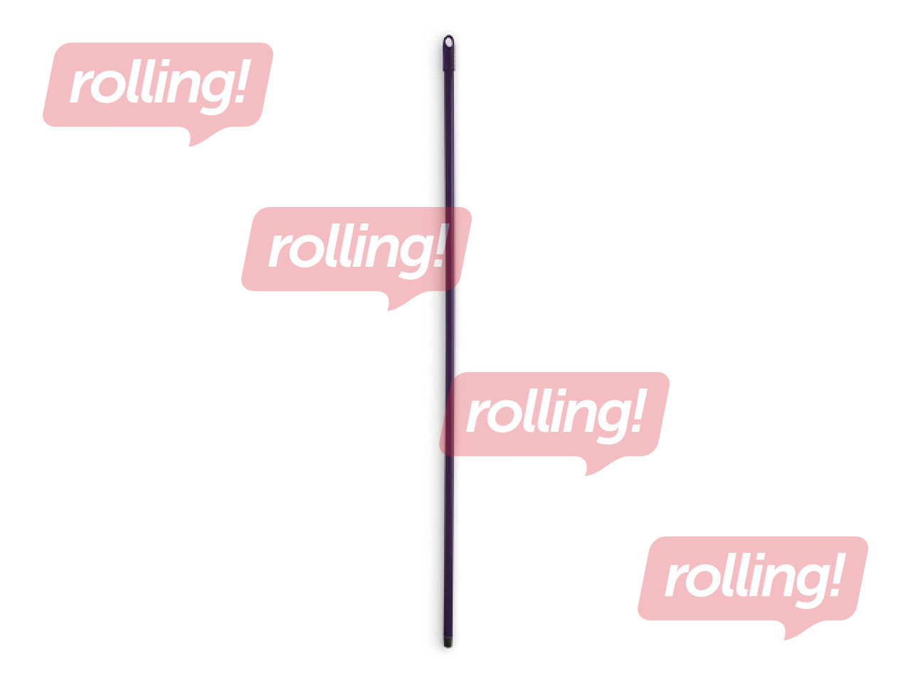 Brush Handle Mery, purple, 140cm