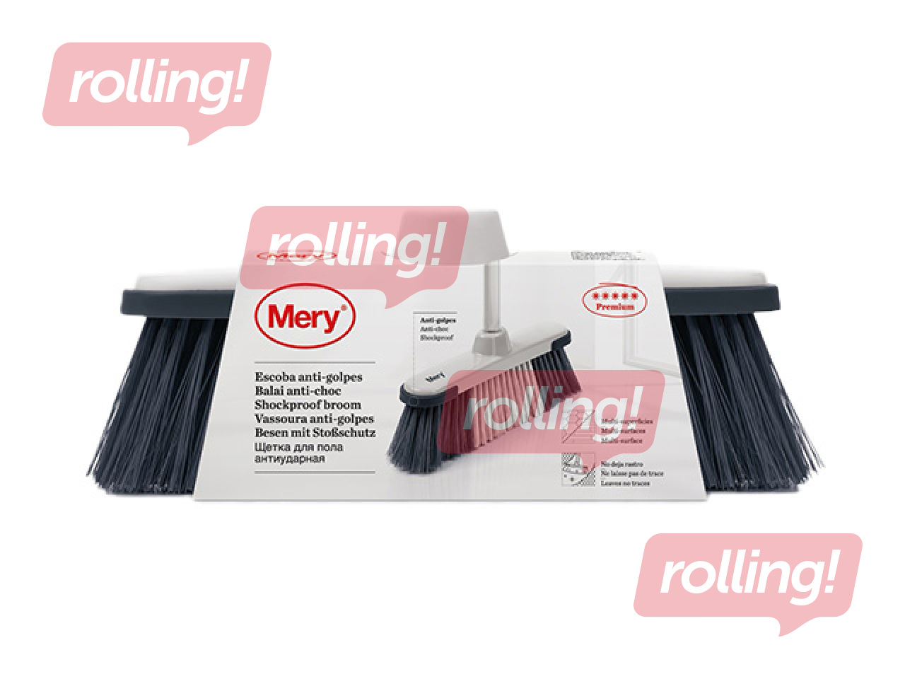 Floor Brush Mery, with a rubber edge, 28cm