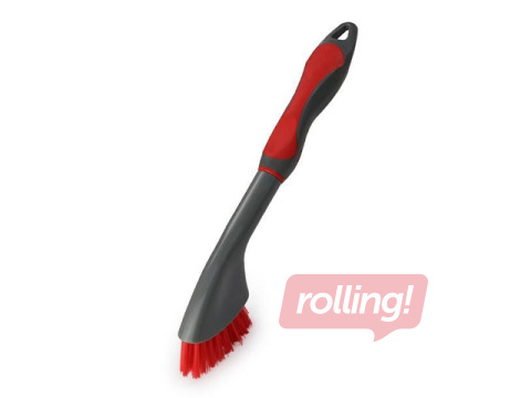 Щётка Toro с ручкой, узкая, красная/серая, 25см