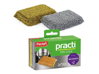 Dishwashing sponges Paclan, metal abrasive, 11.5×7.5×3cm, 2pcs.