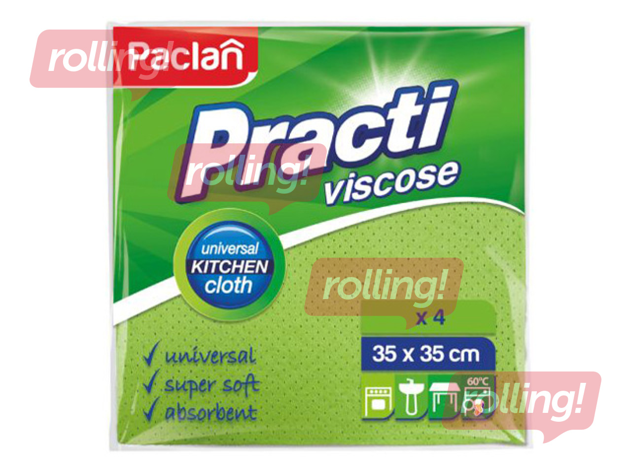 Universaalsed puhastuslapid Paclan, Practi, 35×35cm, 4tk.