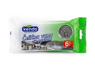 Губка для чистки кастрюль Kendo, пропитанная, 6шт.