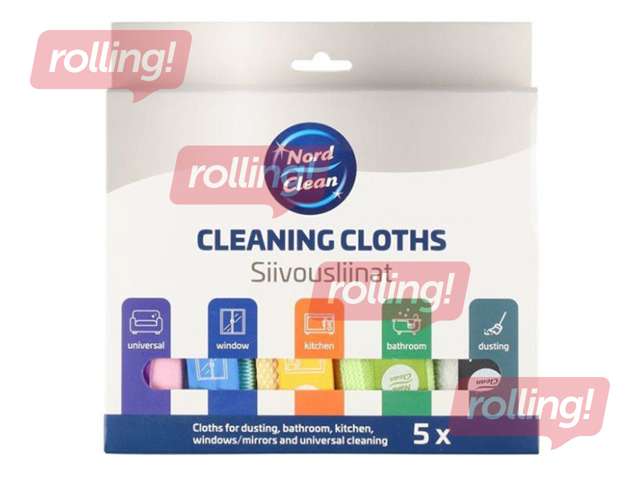 Cleaning cloth set Nord Clean, 30x30cm, 5pcs