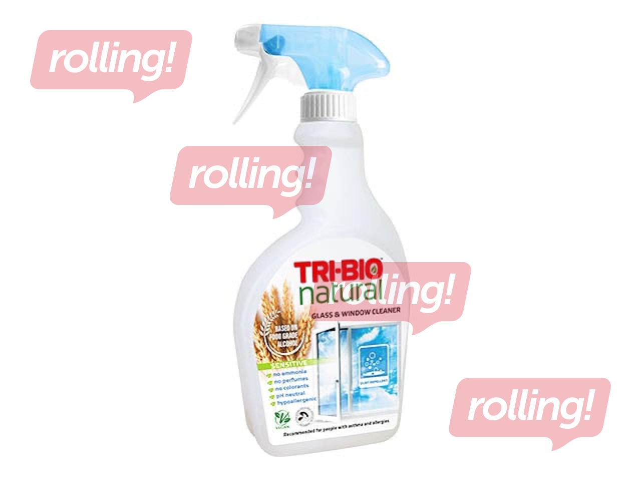 Stiklu tīrīšanas līdzeklis Tri-Bio Sensitive, dabīgs, 500ml