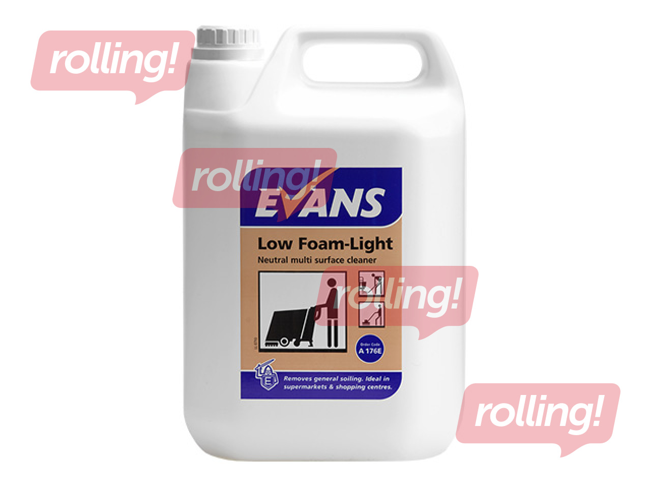 Средство для мытья полов Evans, Low Foam-Light, для половомоечных машин, 5л