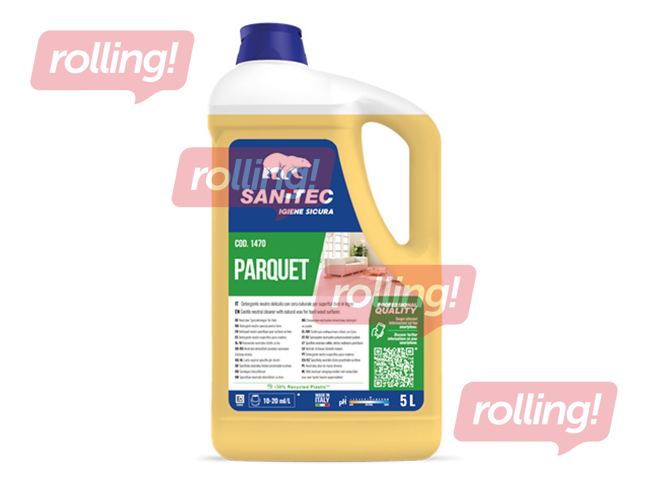 Средство для мытья полов Sanitec, Parquet, для деревянных полов с натуральным воском, 5л