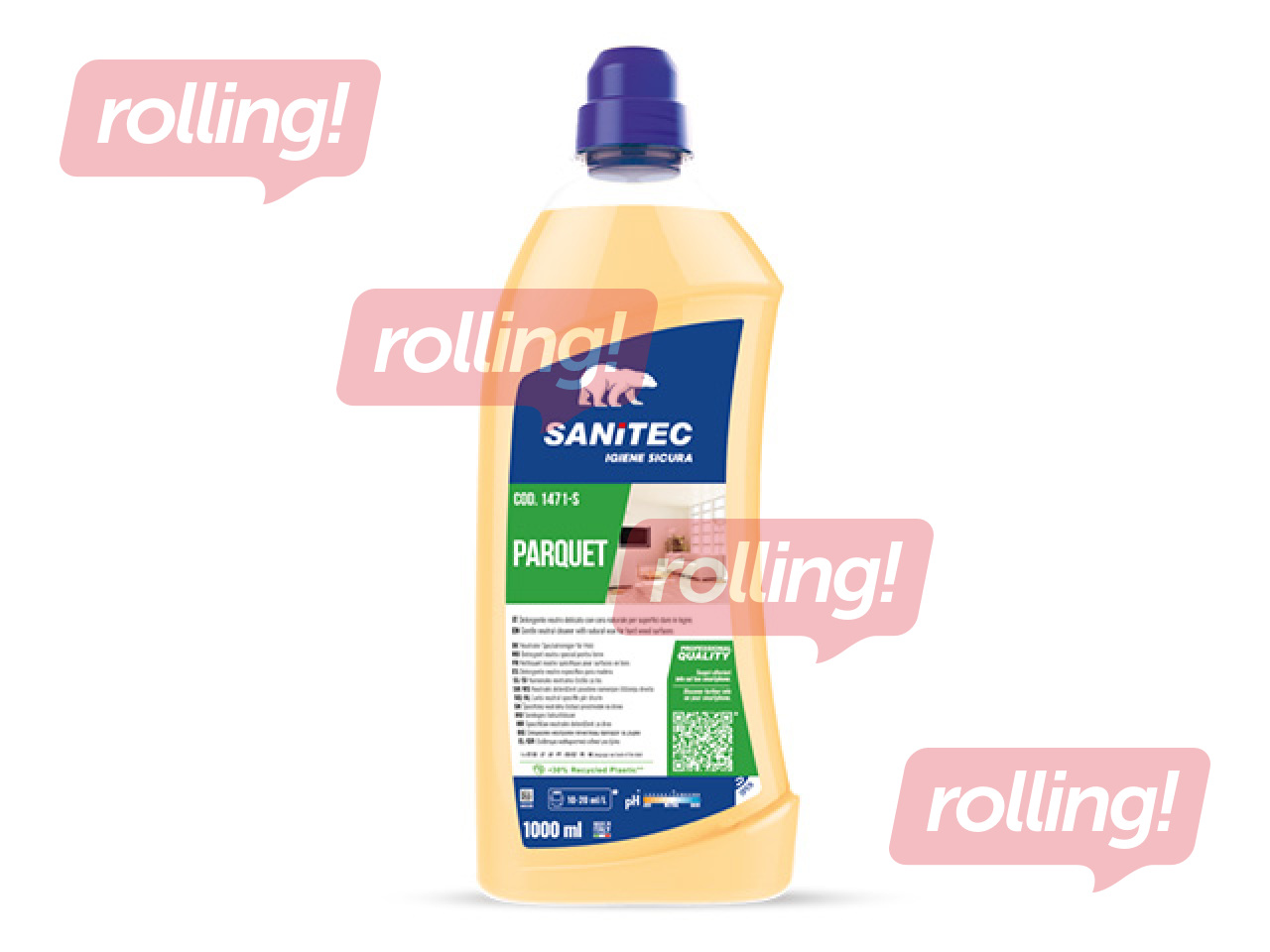 Põrandapesuvahend Sanitec, Parquet, naturaalse vahaga puitpõrandatele, 1l