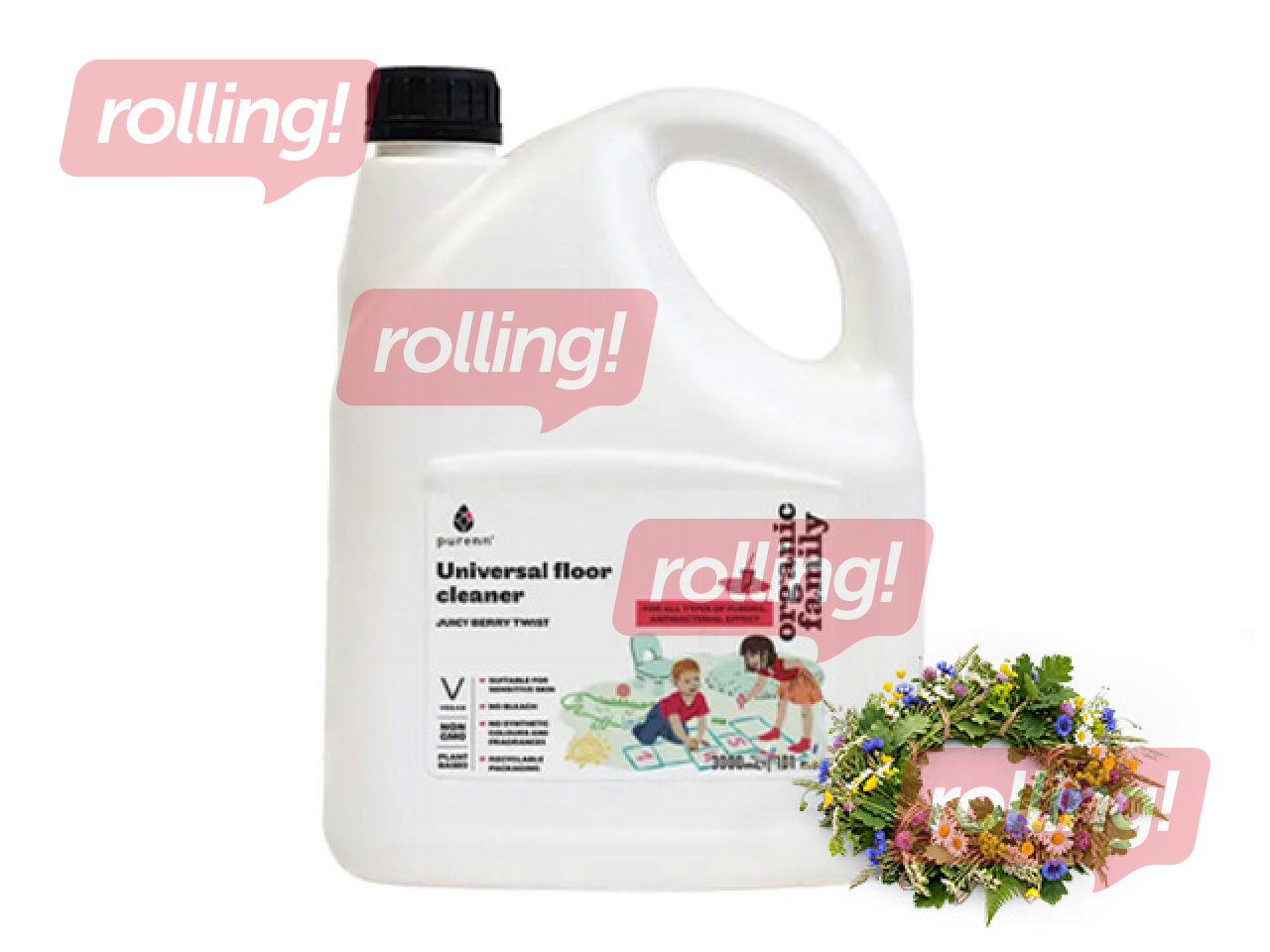 Universaalne põrandapesuvahend Purenn, Juicy Berry Twist, 3l + Jaanipäeva kingitus!