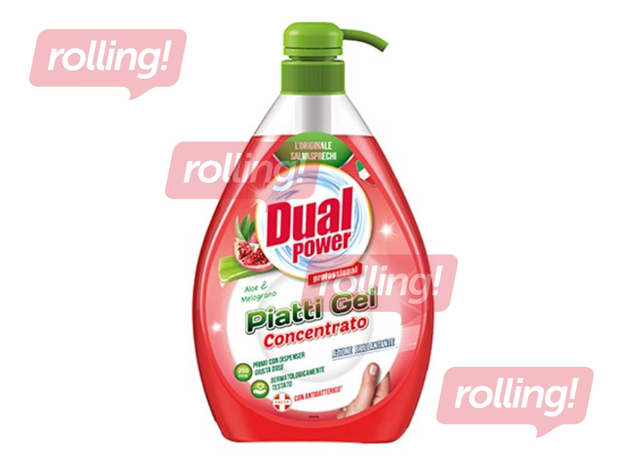 Средство для мытья посуды Dual Power Aloe & Pomegranate, концентрат, 1л