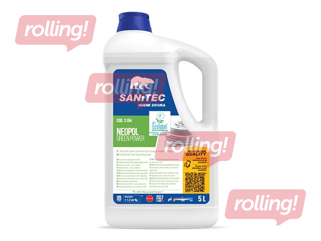 Ökoloogiline nõudepesuvahend Sanitec Neopol Green Power, 5 L