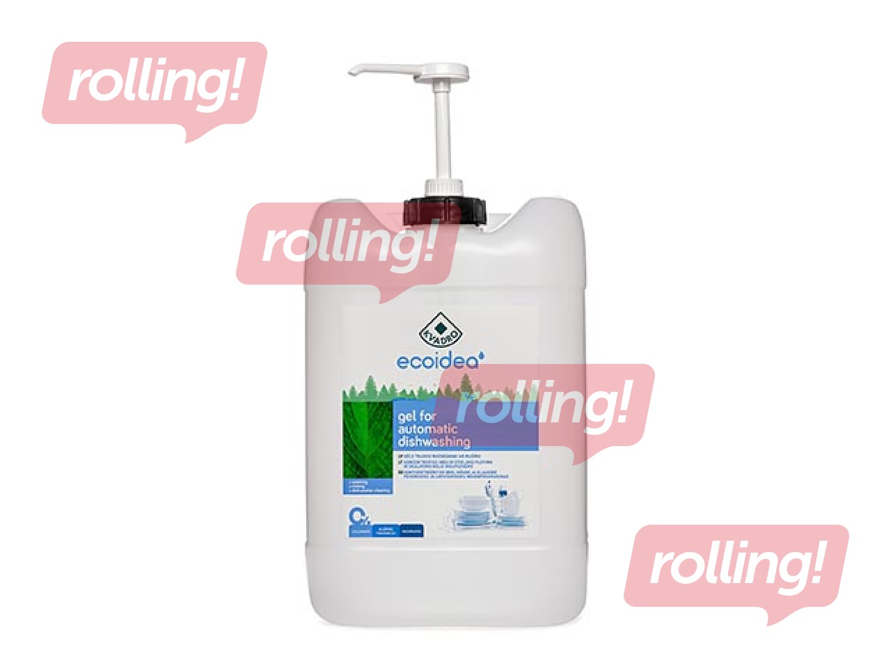 Trauku mazgāšanas un skalošanas želeja Kvadro Ecoidea trauku mazgājamām mašīnām, 20l
