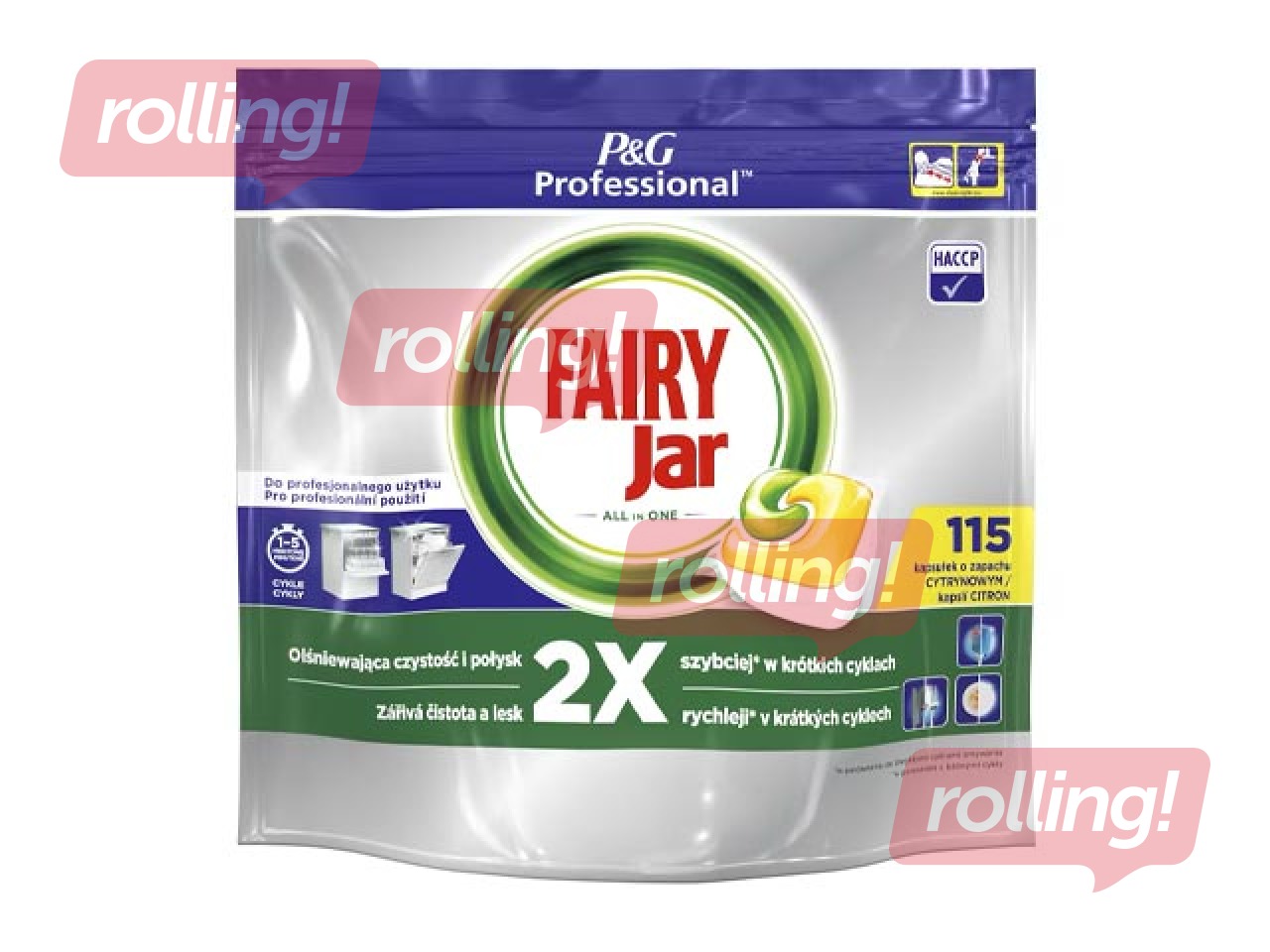 Tabletes trauku mazgājamai mašīnai Fairy, Jar Professional, 115 gab.