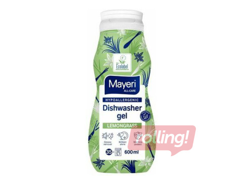 Želeja trauku mazgājamai mašīnai Mayeri, Lemongrass, hipoalerģiska, 600ml