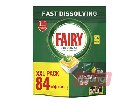 Dishwasher capsules Fairy Original All in One, Lemon, 84pcs