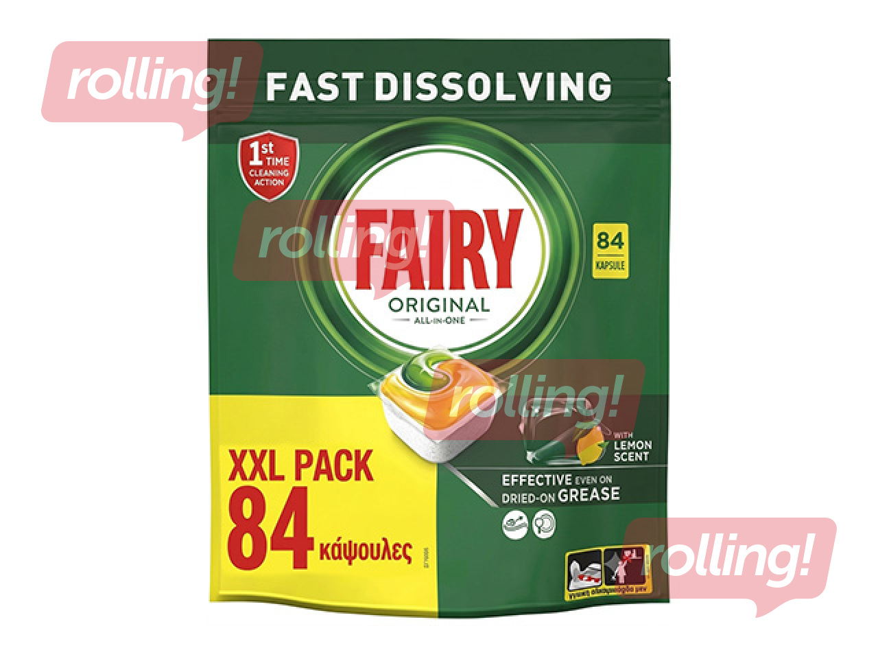 Nõudepesumasina kapslid Fairy Original All in One, Lemon, 84tk
