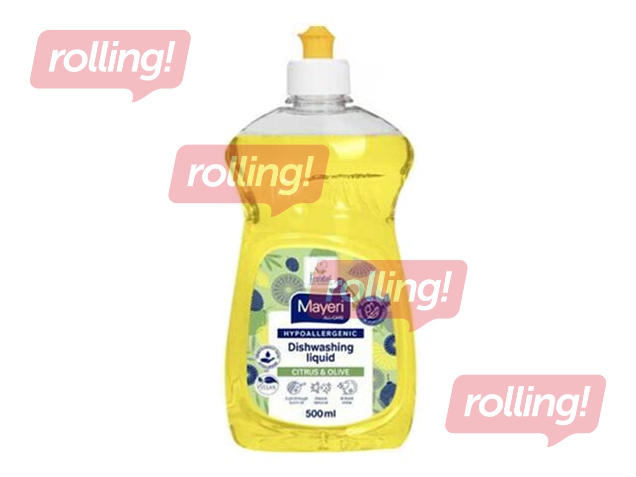 Nõudepesuvedelik Mayeri, tsitruseline-oliiv, hüpoallergeenne, 500ml