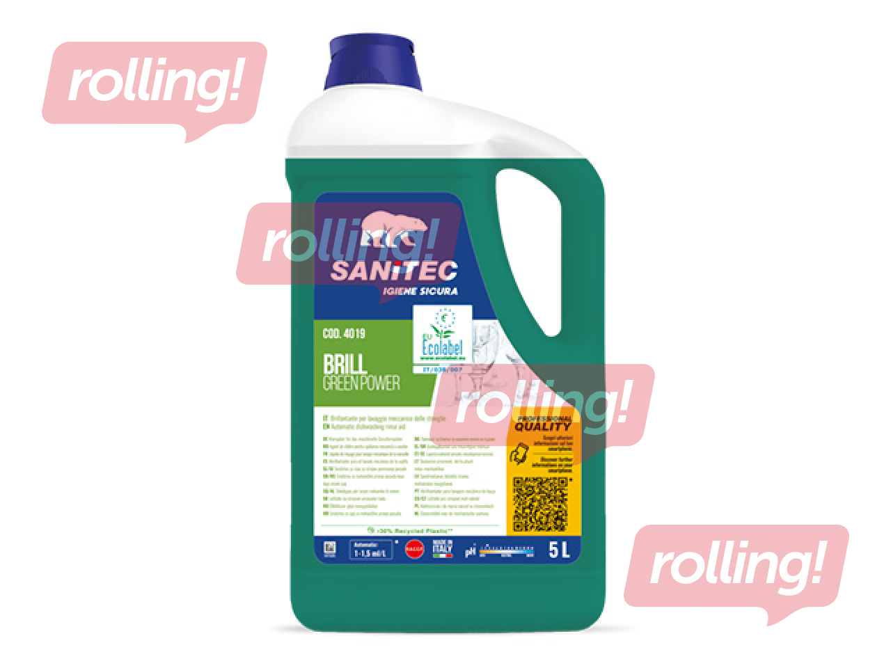 Nõudepesumasina loputusvahend Sanitec, Brill, Green Power, 5l