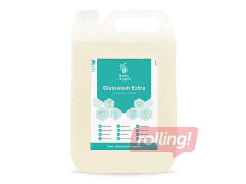 Nõudepesumasina pesuvahend Evans Vanodine Glasswash Extra, klaasidele, 5l