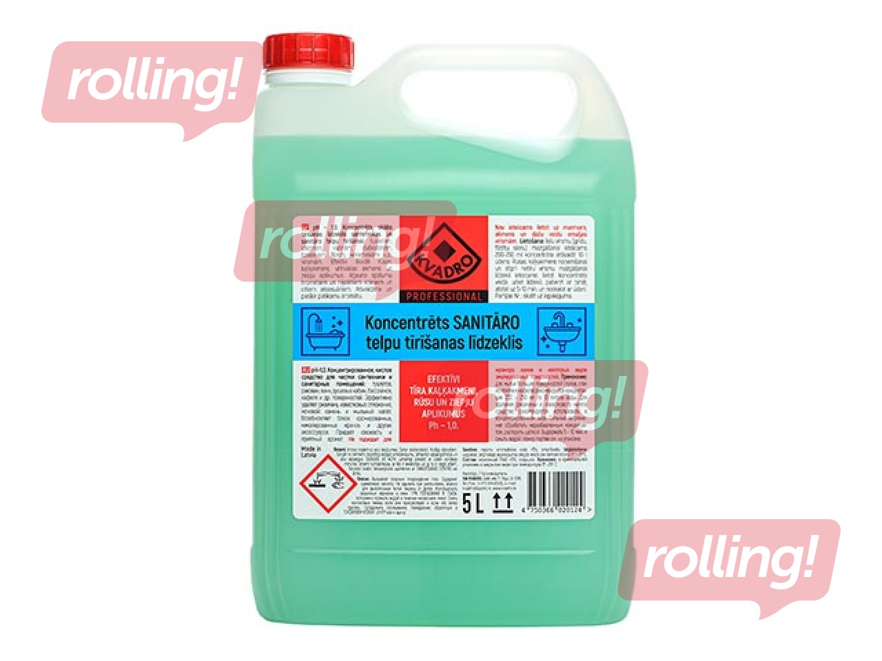 Kontsentreeritud vahend sanitaarruumide puhastamiseks, KVADRO, 5L