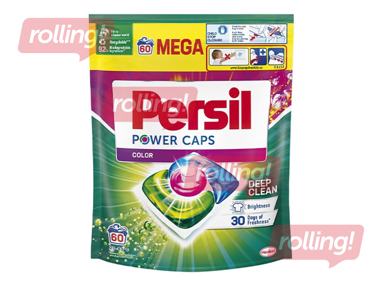 Laundry Capsules Persil, Power Caps Color, 60 pcs