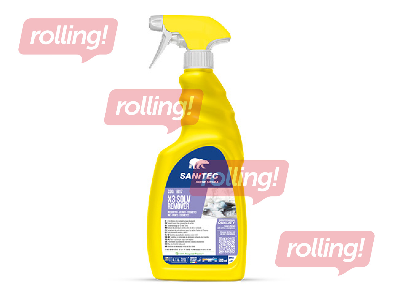 Traipu tīrīšanas līdzeklis Sanitec, X3 Slov, Remover, ar smidzinātāju, 500ml