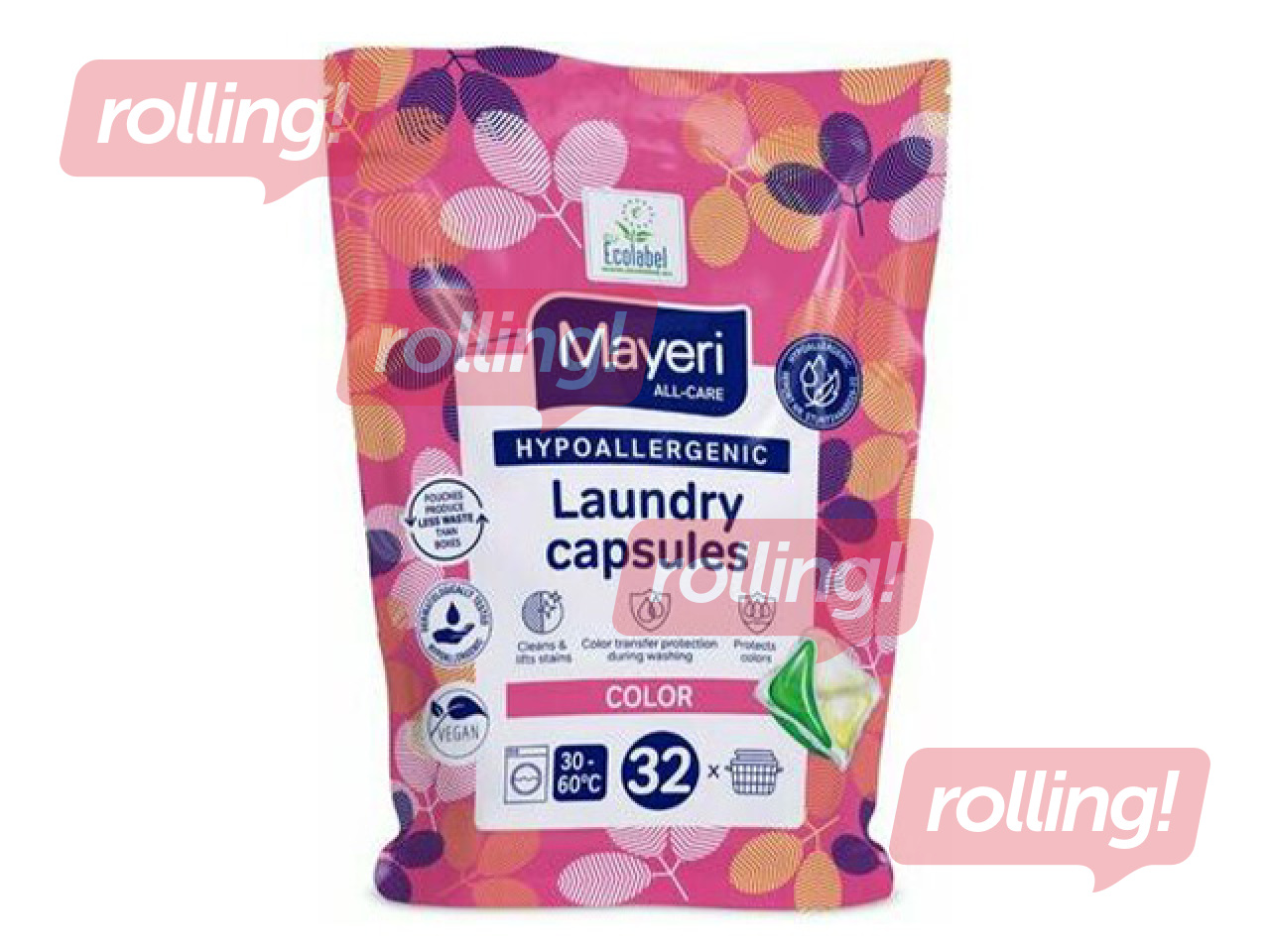 Pesukapslid Mayeri, Color, hüpoallergeensed, 32tk