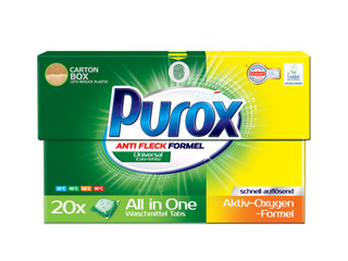 Veļas mazgāšanas kapsulas Purox, Universal, Powder Caps, 20 gab.