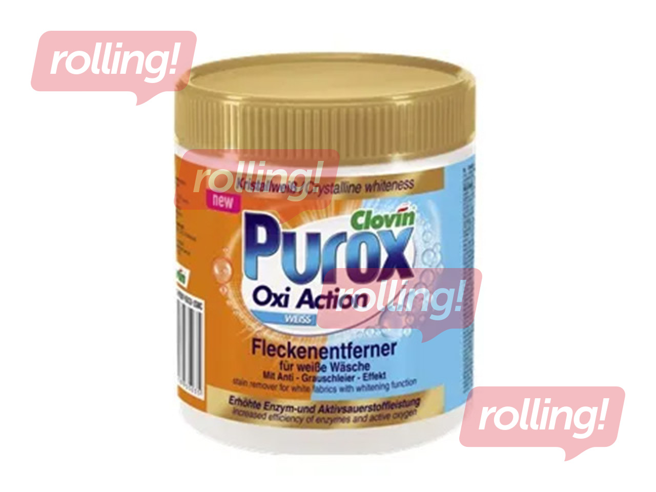Traipu tīrīšanas pulveris Purox, Oxi Action, baltai veļai, 750g
