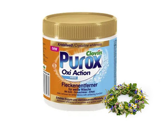 Traipu tīrīšanas pulveris Purox, Oxi Action, baltai veļai, 750g +Līgo dāvana!
