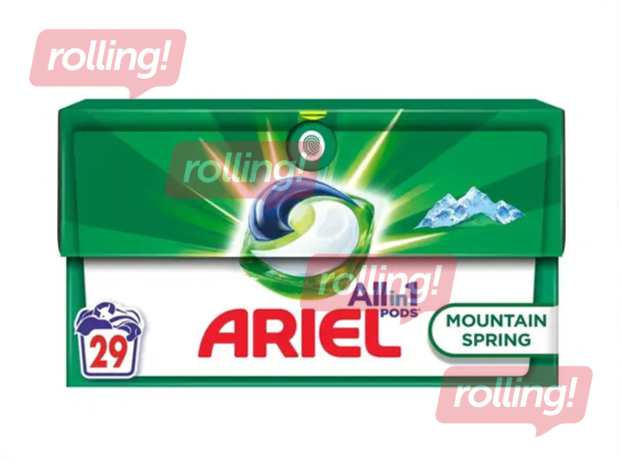 Veļas mazgāšanas kapsulas Ariel, All in 1, Mountain Spring, 29 gab.