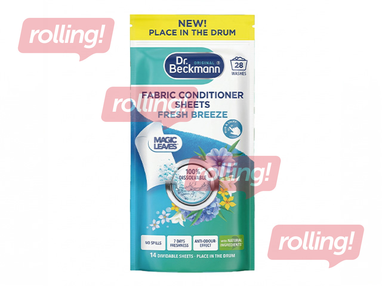 Veļas mīkstinātāja loksnes Dr.Beckmann, Magic Leaves Summer Blossom, 14gab.