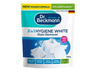 Traipu tīrīšanas pulveris Dr.Beckmann Hygiene White, 2in1, gaišiem audumiem, 400g