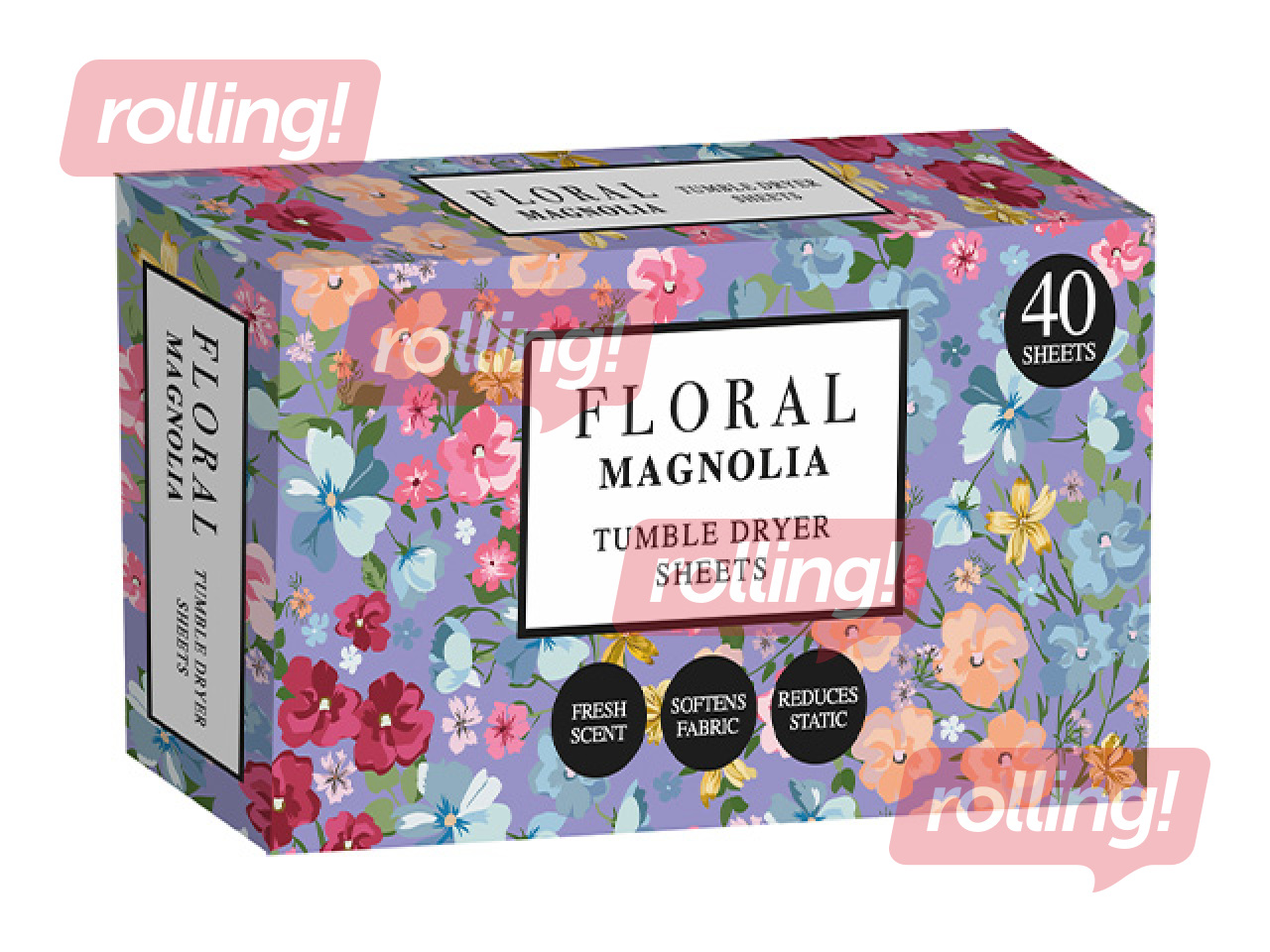 Salvetes Floral Range, Magnolia, veļas žāvēšanas mašīnām, 40 gab.