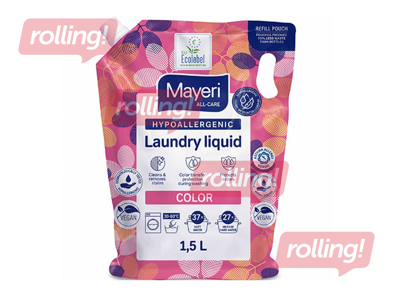 Pesuvahend Mayeri Color, hüpoallergeenne, täitepakend, 1.5l