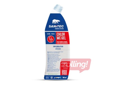 Tualetes tīrīšanas līdzeklis Sanitec Chlor WC Gel, ar hloru, 700ml