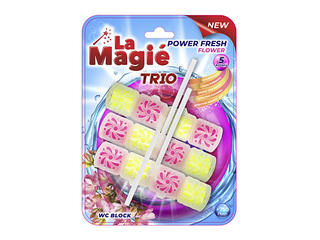 Tualetes bloks La Magie Power Fresh Trio Flower garden, 3x40g