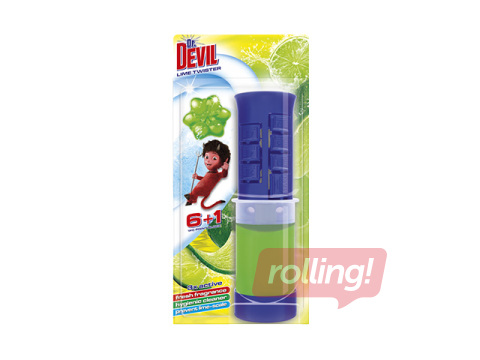 Toilet cleaner and freshener, Dr.Devil, with dispenser, Lime Twister, 7pcs.