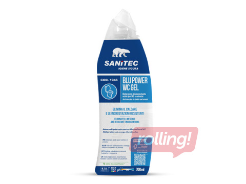 Tualetipuhastusvahend Sanitec, WC Gel, Blu Power, ökoloogiline, katlakivieemaldav, 700ml
