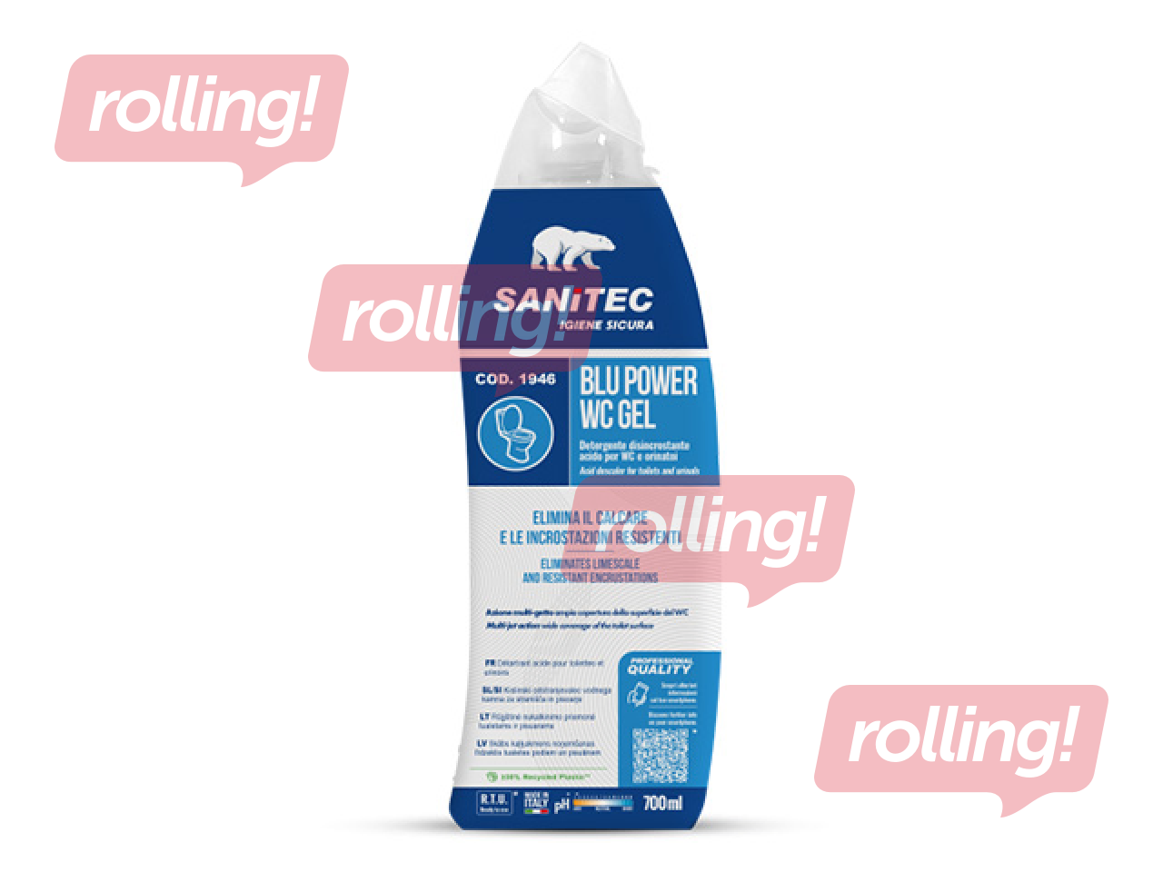 Tualetipuhastusvahend Sanitec, WC Gel, Blu Power, ökoloogiline, katlakivieemaldav, 700ml