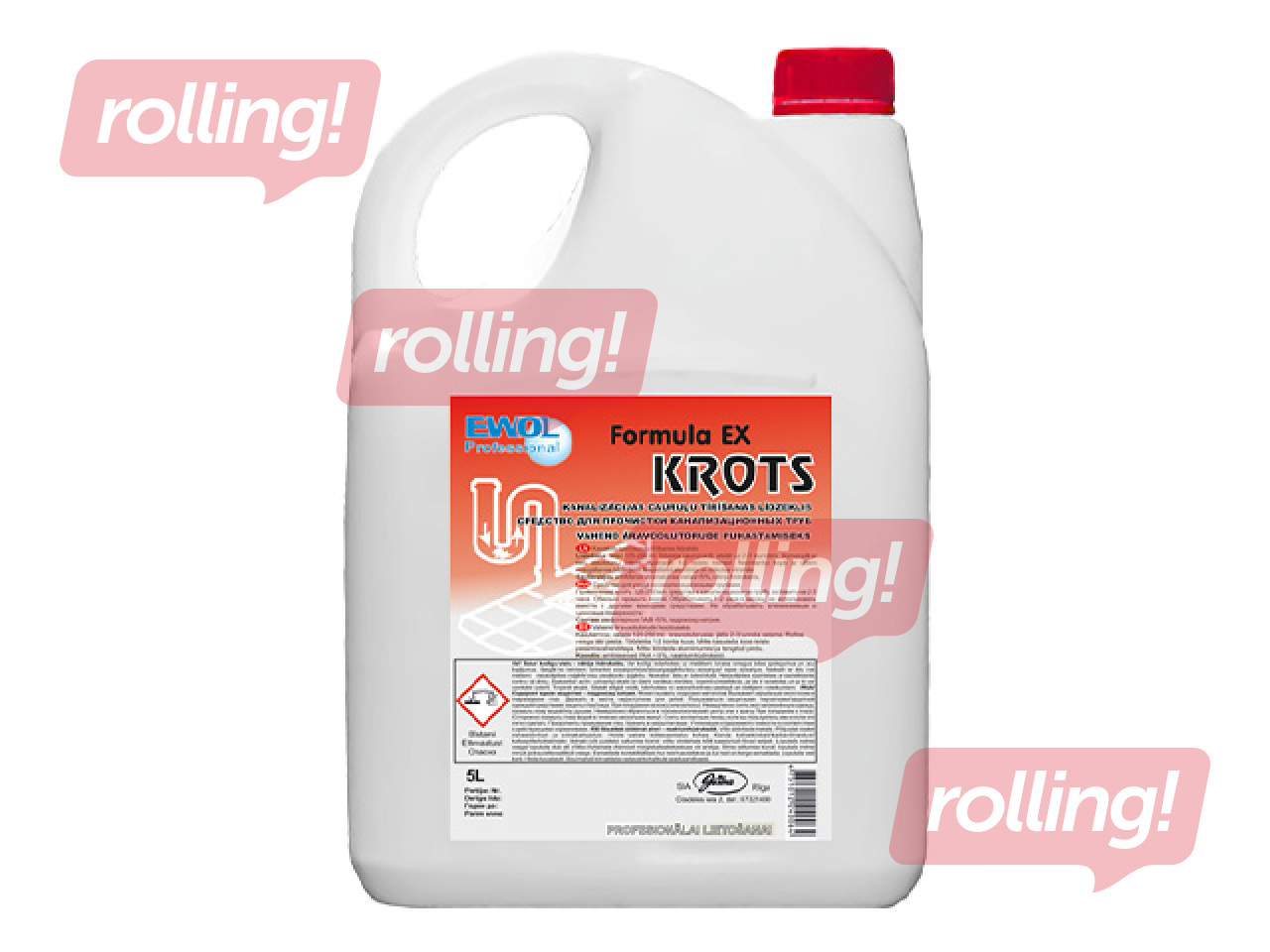 Kanalizācijas cauruļu tīrīšanas līdzeklis Ewol Formula EX Krots, 5l