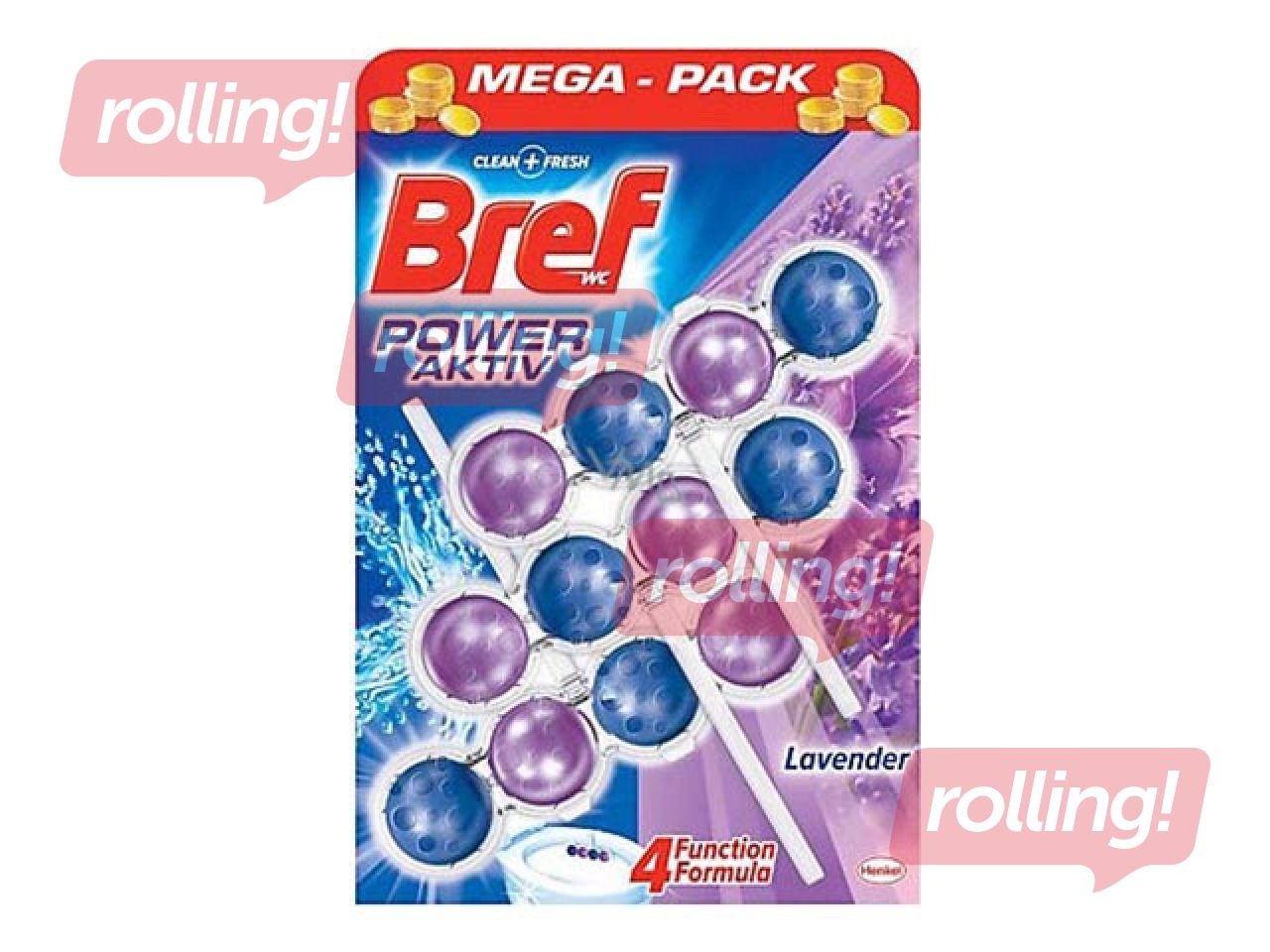 WC-värskendaja Bref Power Active Lavender, 3 tk x 50 g