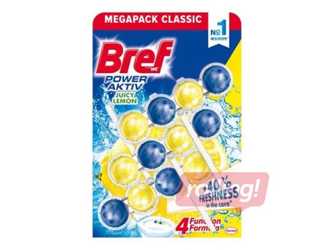 Toilet block Bref Power Active Lemon, 3 pcs. x 50 g.