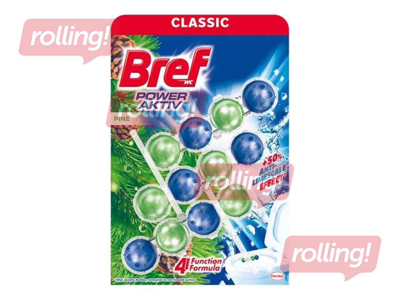 Туалетный блок Bref Power Active Сосновый бор, 3 шт. х 50 г.