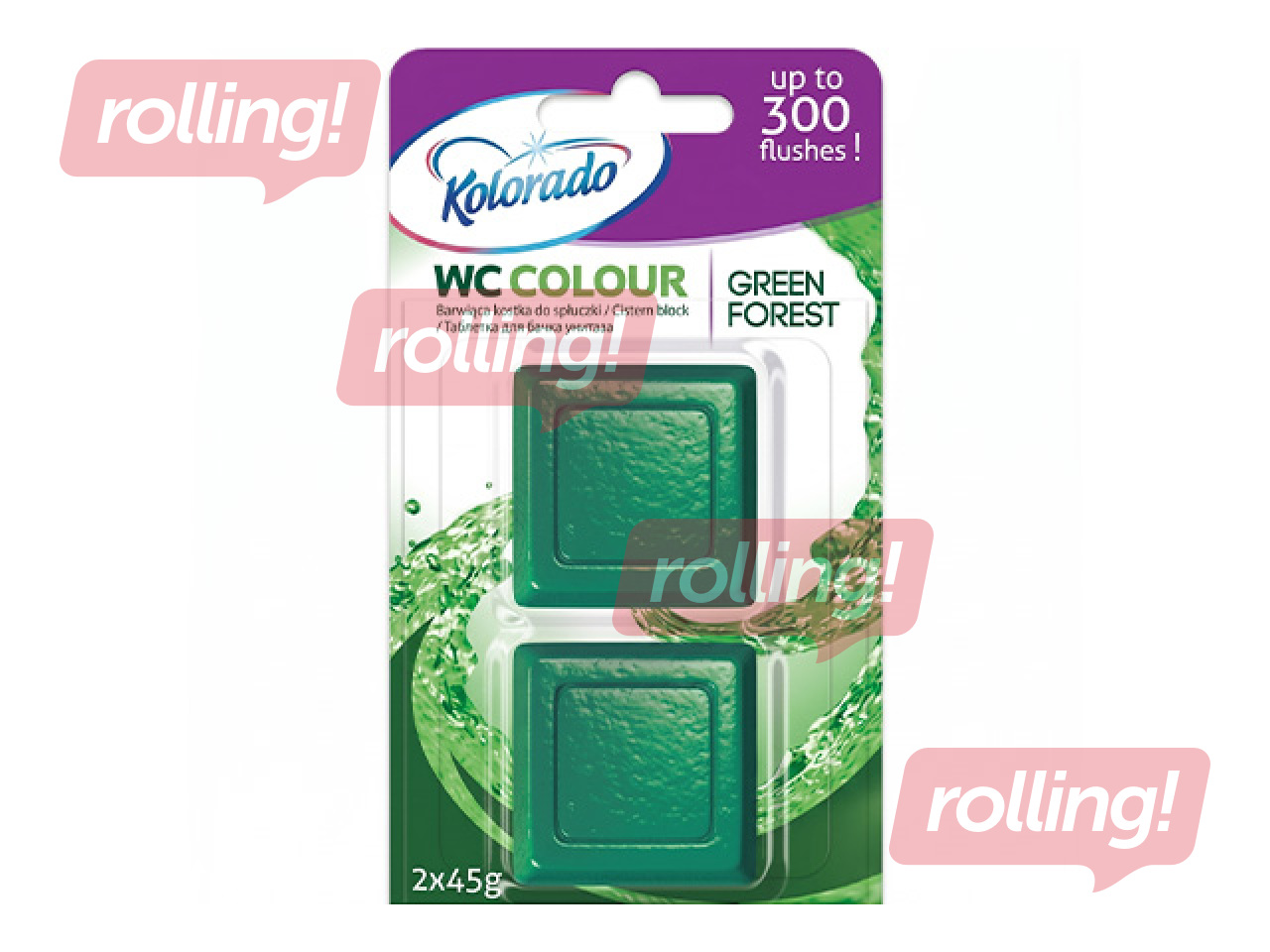 Kapslid tualetipoti paagile Kolorado WC Colour Green Forest, 2x45g